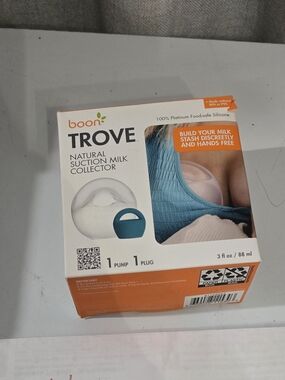 Boon TROVE Natural Suction Milk Collector - White & Teal